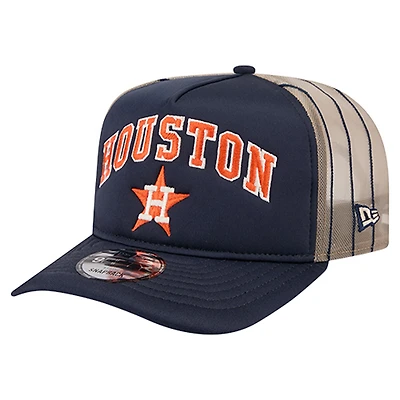 Men's New Era Navy Houston Astros Vintage Arched Foam Front 9FIFTY A-Frame Adjustable Trucker Hat