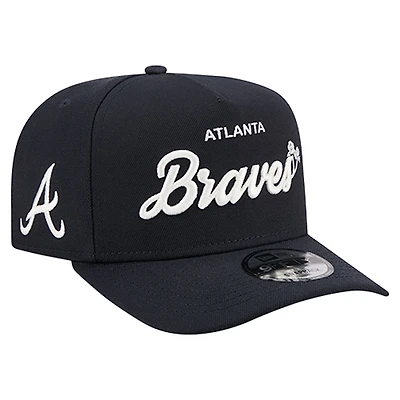 Men's New Era  Navy Atlanta Braves Local Play A-Frame 9FIFTY Snapback Hat