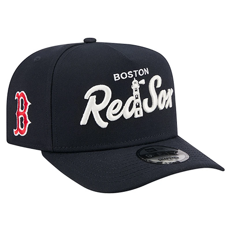 Men's New Era  Navy Boston Red Sox Local Play A-Frame 9FIFTY Snapback Hat