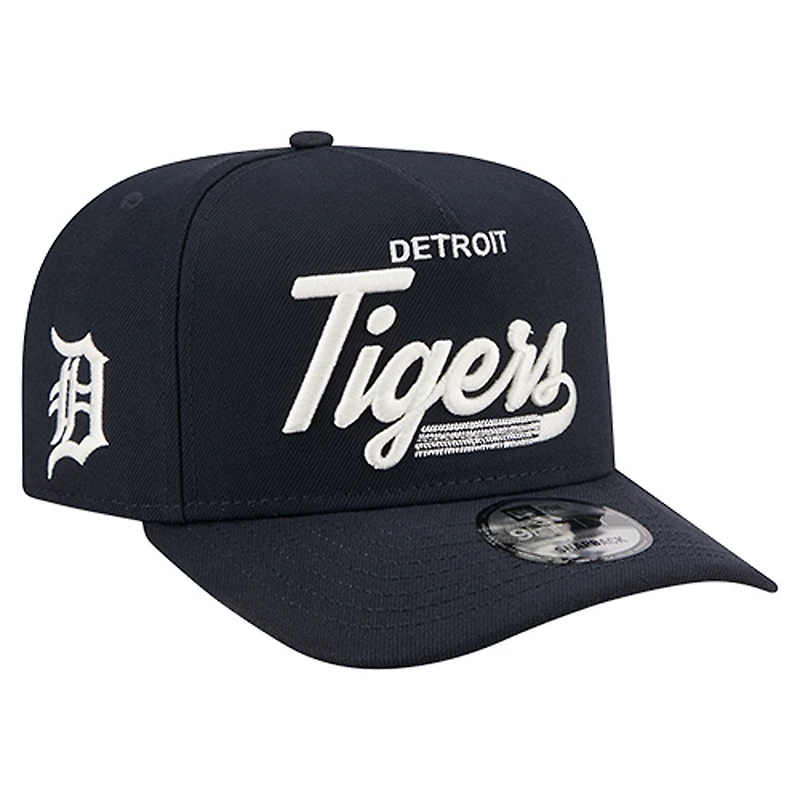Men's New Era  Navy Detroit Tigers Local Play A-Frame 9FIFTY Snapback Hat