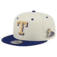 Men's New Era  Cream Texas Rangers Mascot Pin 9FIFTY Snapback Hat