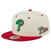 Men's New Era  Cream Philadelphia Phillies Mascot Pin 9FIFTY Snapback Hat