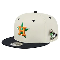 Men's New Era  Cream Houston Astros Mascot Pin 9FIFTY Snapback Hat