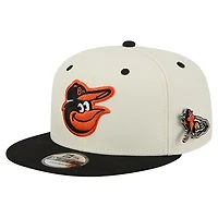 Men's New Era  Cream Baltimore Orioles Mascot Pin 9FIFTY Snapback Hat