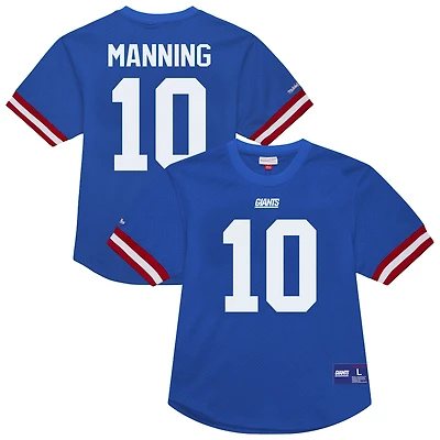 Men's Mitchell & Ness Eli Manning Royal New York Giants Retired Player Name Number Mesh Top
