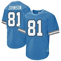 Men's Mitchell & Ness Calvin Johnson Blue Detroit Lions Retired Player Name Number Mesh Top