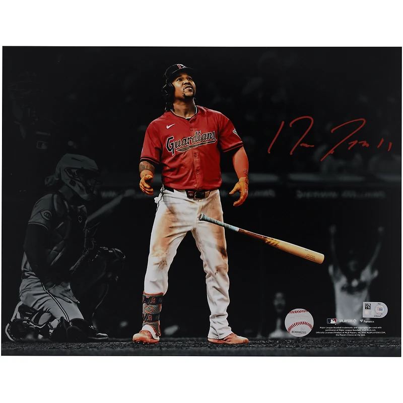 Jose Ramirez Cleveland Guardians Autographed 11" x 14" Home Run Spotlight Photograph