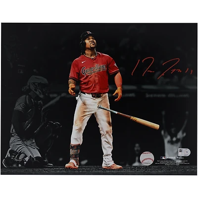 Jose Ramirez Cleveland Guardians Autographed 11" x 14" Home Run Spotlight Photograph