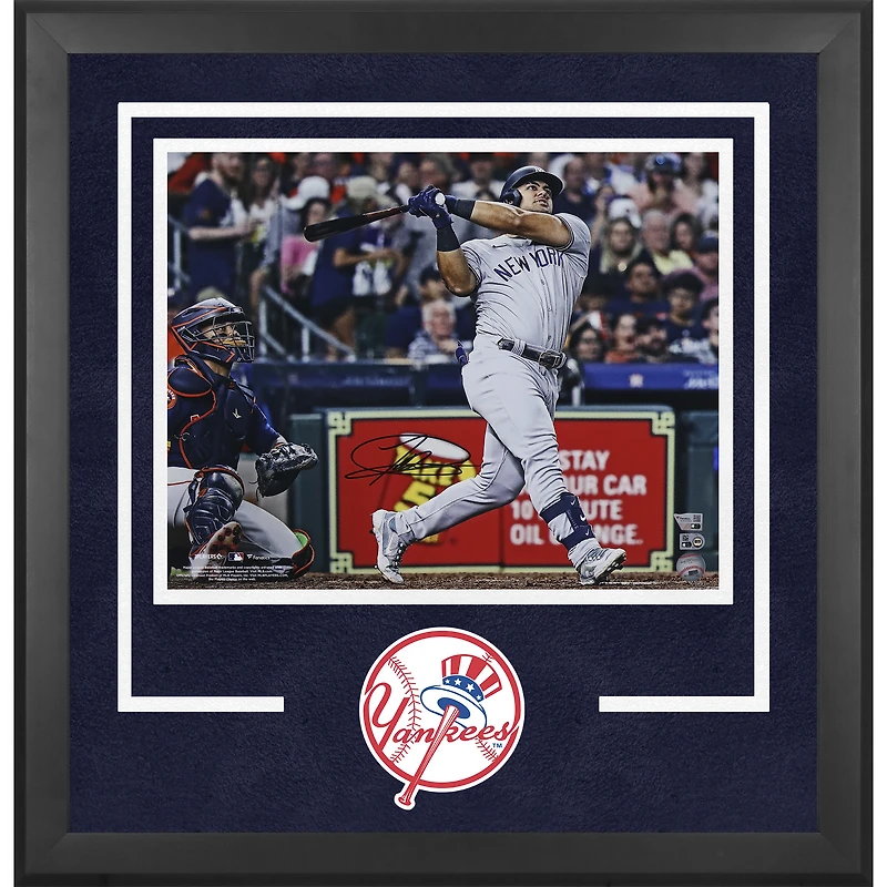 Jasson Domínguez New York Yankees Autographed Deluxe Framed 16" x 20" Home Run Photograph - Signed in Black Ink