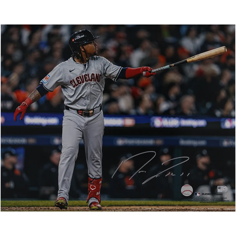 Jose Ramirez Cleveland Guardians Autographed 16" x 20" Home Run Celebration Photograph