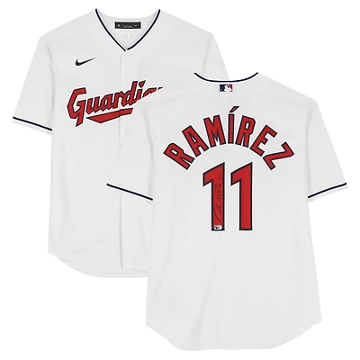 José Ramírez Cleveland Guardians Autographed White Nike Replica Jersey