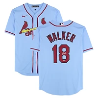 Jordan Walker St. Louis Cardinals Autographed Light Blue Nike Replica Jersey