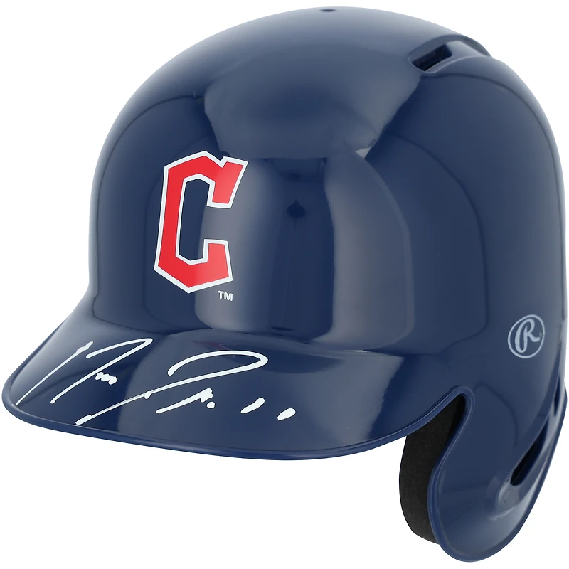 José Ramírez Cleveland Guardians Autographed Mini Batting Helmet