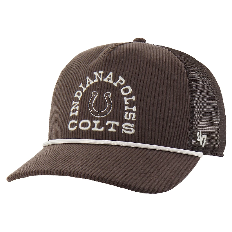 Men's '47 Brown Indianapolis Colts Ranchurro Hitch Adjustable Trucker Hat