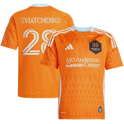 Youth adidas Erik Sviatchenko Orange Houston Dynamo FC 2025 Season 20 Replica Player Jersey