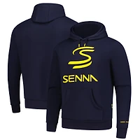 Unisex Ayrton Senna Navy F1 Legacy Pullover Hoodie