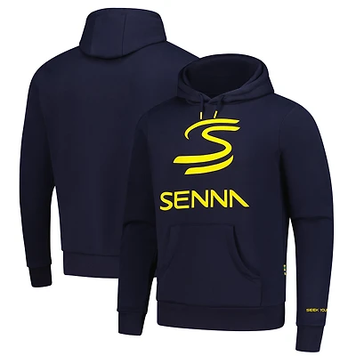 Unisex Ayrton Senna Navy F1 Legacy Pullover Hoodie