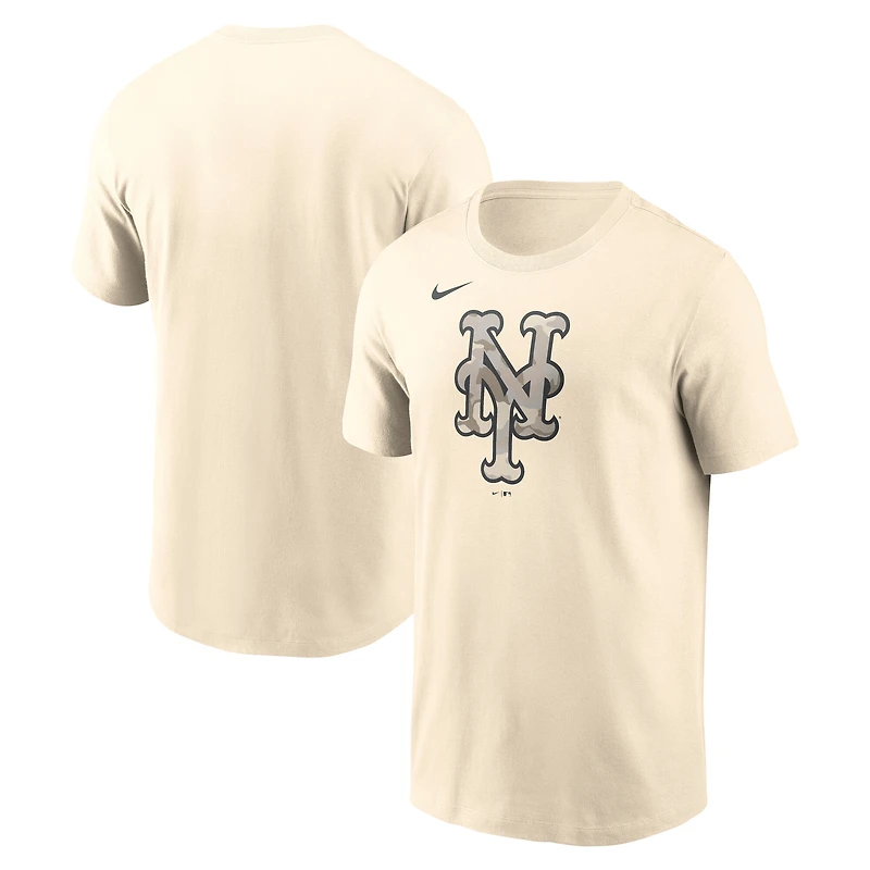 Men's Nike Cream New York Mets Camo Logo T-Shirt
