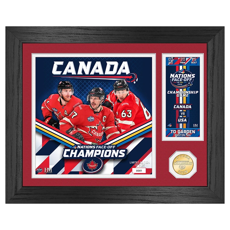 Highland Mint Canada 2025 4 Nations Face-Off Champions 13" x 16" Bronze Coin Ticket Photo Mint