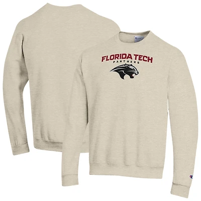 Men's Champion Oatmeal Florida Tech Panthers Powerblend Pullover Sweatshirt