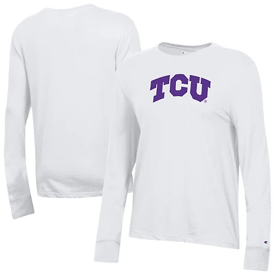 Women's Champion  White TCU Horned Frogs Core Long Sleeve T-Shirt