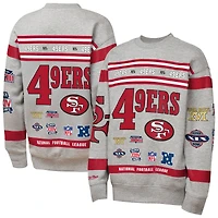 Youth Mitchell & Ness Gray San Francisco 49ers Throwback All-Over Print Fleece Sweatshirt