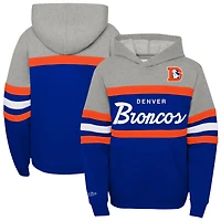 Youth Mitchell & Ness  Royal Denver Broncos Throwback Head Coach Pullover Hoodie