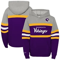 Youth Mitchell & Ness  Purple Minnesota Vikings Throwback Head Coach Pullover Hoodie