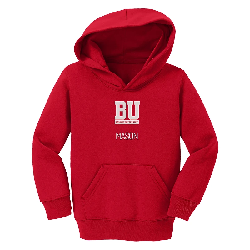 Toddler Chad & Jake Boston University Primary Logo Personalized Pullover Hoodie