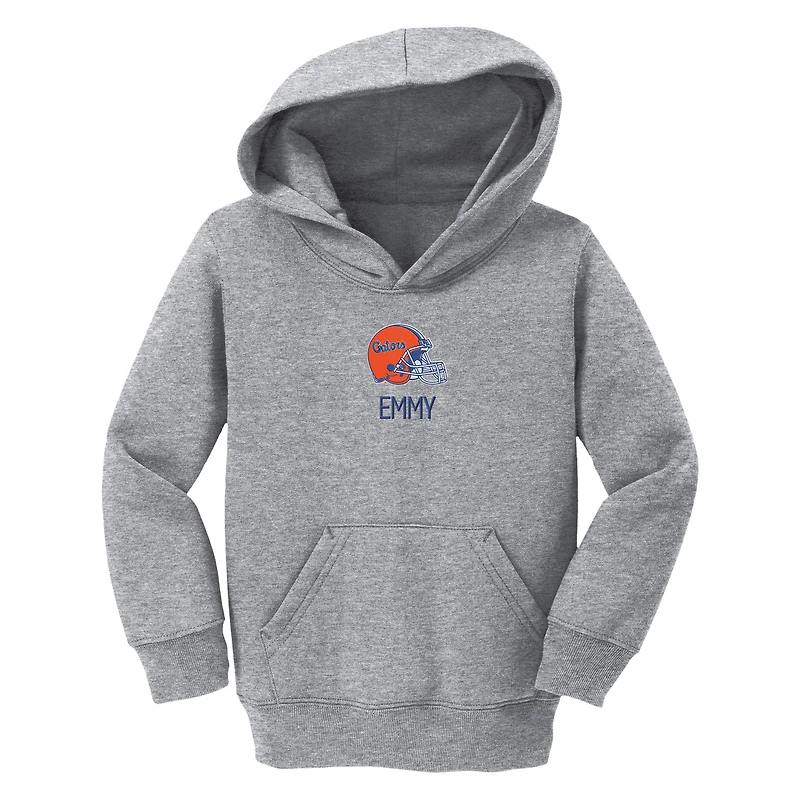 Toddler Chad & Jake  Heather Gray Florida Gators Helmet Personalized Pullover Hoodie