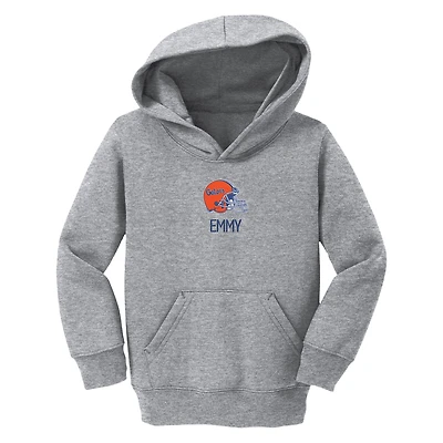 Toddler Chad & Jake  Heather Gray Florida Gators Helmet Personalized Pullover Hoodie