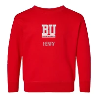 Toddler Chad & Jake Boston University Primary Logo Personalized Pullover Sweatshirt