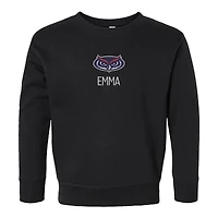 Toddler Chad & Jake  Black Florida Atlantic Owls Primary Logo Personalized Pullover Sweatshirt