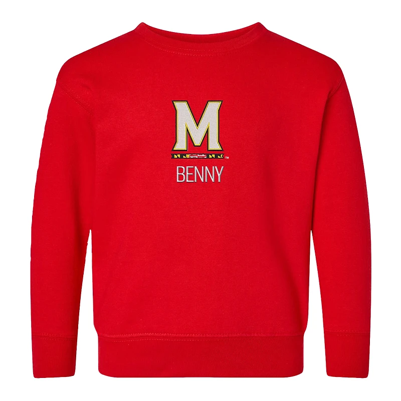 Toddler Chad & Jake Maryland Terrapins Primary Logo Personalized Pullover Sweatshirt
