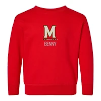 Toddler Chad & Jake Maryland Terrapins Primary Logo Personalized Pullover Sweatshirt