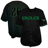 Men's Fanatics Saquon Barkley Black Philadelphia Eagles Big & Tall Baseball Button-Up Shirt