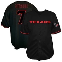 Men's Fanatics C.J. Stroud Black Houston Texans Big & Tall Baseball Button-Up Shirt