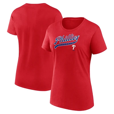Women's Fanatics  Red Philadelphia Phillies Start To Finish T-Shirt
