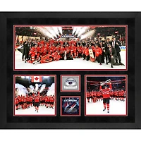 Canada 2025 4 Nations Face-Off Champions Framed 20'' x 24'' Three-Photograph Collage with Game-Used Ice - Limited Edition of 250