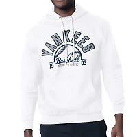 Men's Starter  White New York Yankees Half Ball Team Graphic Pullover Hoodie