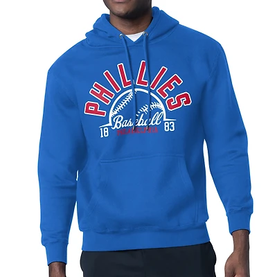 Men's Starter Royal Philadelphia Phillies Half Ball Team Graphic Pullover Hoodie