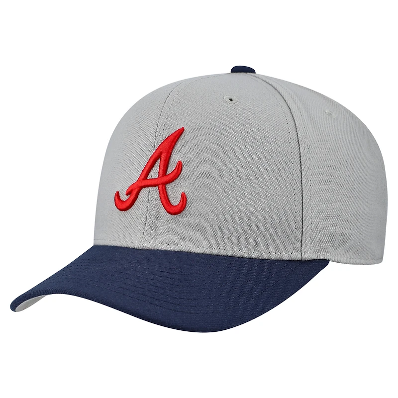Unisex Mitchell & Ness  Gray Atlanta Braves Basic Pro Adjustable Hat