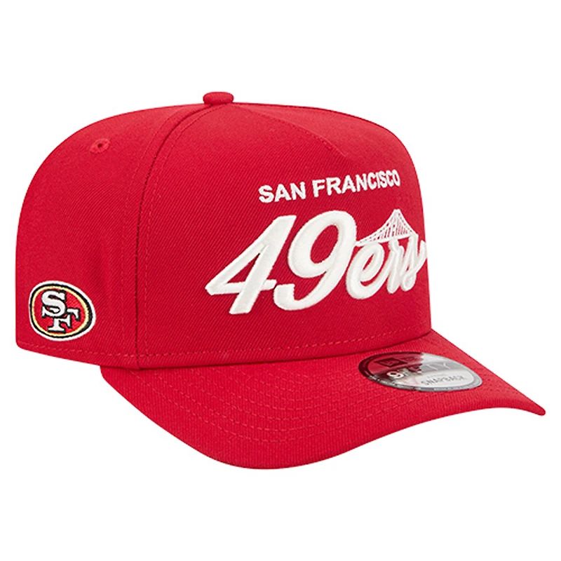 Men's New Era  Scarlet San Francisco 49ers Local Play A-Frame 9FIFTY Snapback Hat