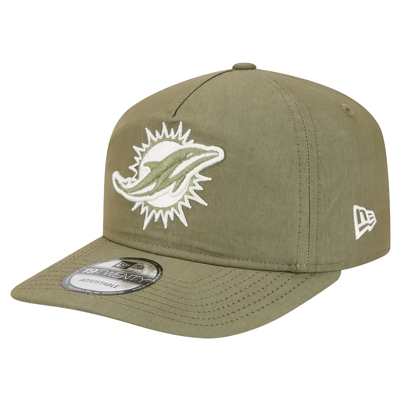Men's New Era  Olive Miami Dolphins Nylon 19TWENTY Adjustable Hat