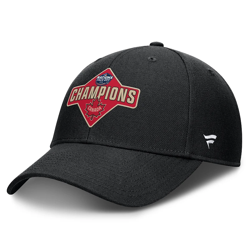 Men's Fanatics Black Canada 2025 4 Nations Face-Off Champions Adjustable Hat