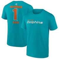 Men's Fanatics  Aqua Miami Dolphins Big & Tall Number One Dad T-Shirt