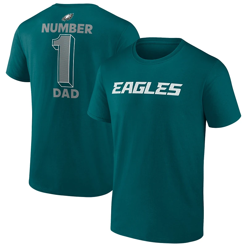 Men's Fanatics  Midnight Green Philadelphia Eagles Big & Tall Number One Dad T-Shirt