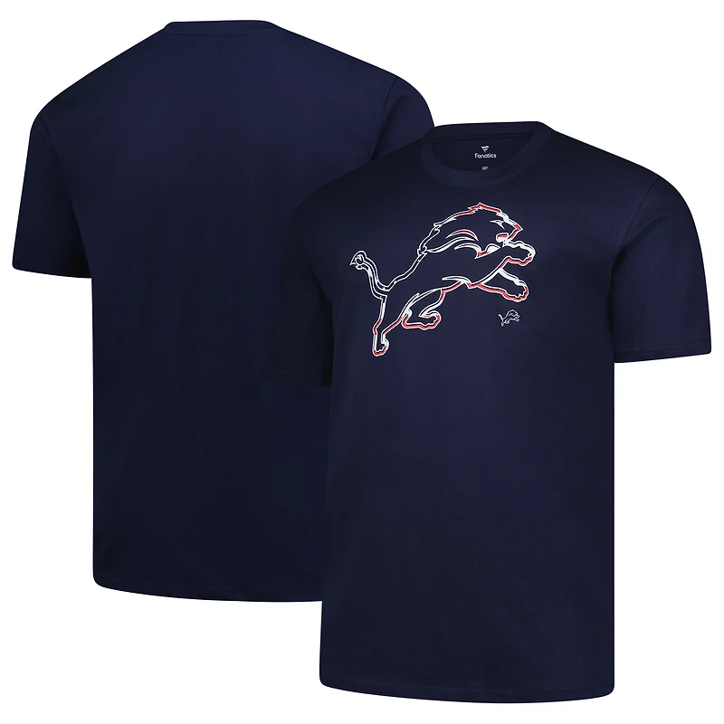 Men's Fanatics  Navy Detroit Lions Big & Tall Americana T-Shirt