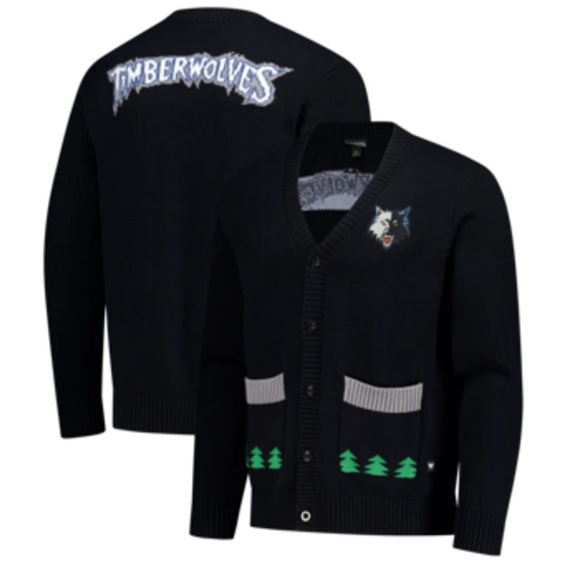 Unisex The Wild Collective  Black Minnesota Timberwolves City Edition Full-Button Cardigan