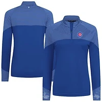Women's Levelwear Royal Chicago Cubs Classic Stripes Insignia 2.0 Raglan Quarter-Zip Top